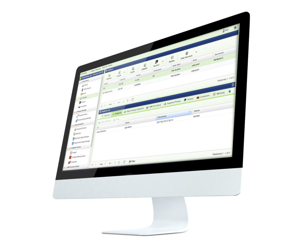 storage management dashboard